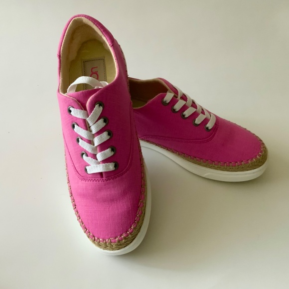 UGG AUSTRALIA EYAN II PINK AZALEA CANVAS BOAT STYLE SNEAKERS Trainers Flat Shoes - Picture 13 of 16